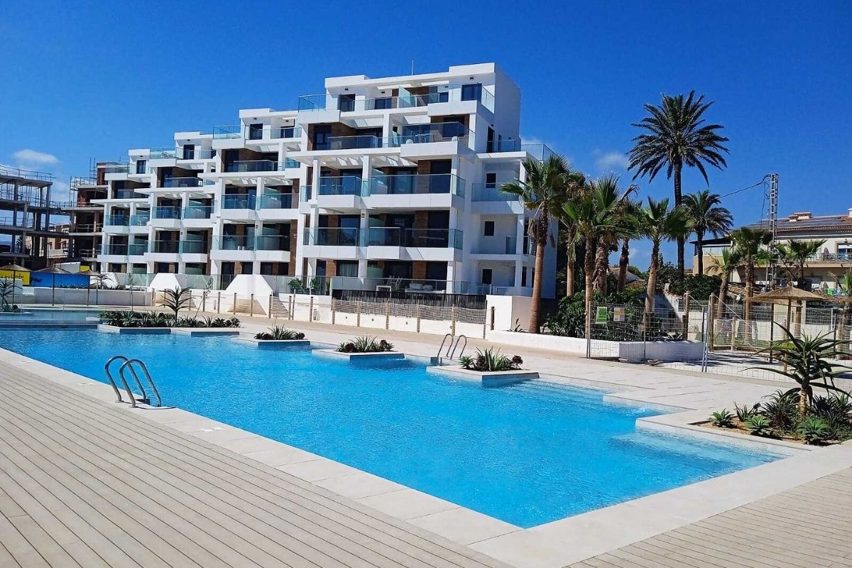 Beachfront apartments for sale in Denia Costa Blanca Spain with Mediterranean views.