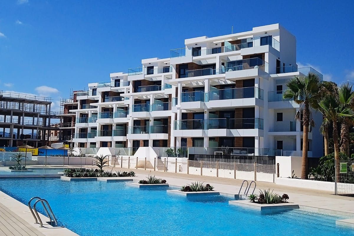 Beachfront apartments for sale in Denia Costa Blanca Spain with Mediterranean views.