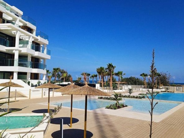 Beachfront apartments for sale in Denia Costa Blanca Spain with Mediterranean views.