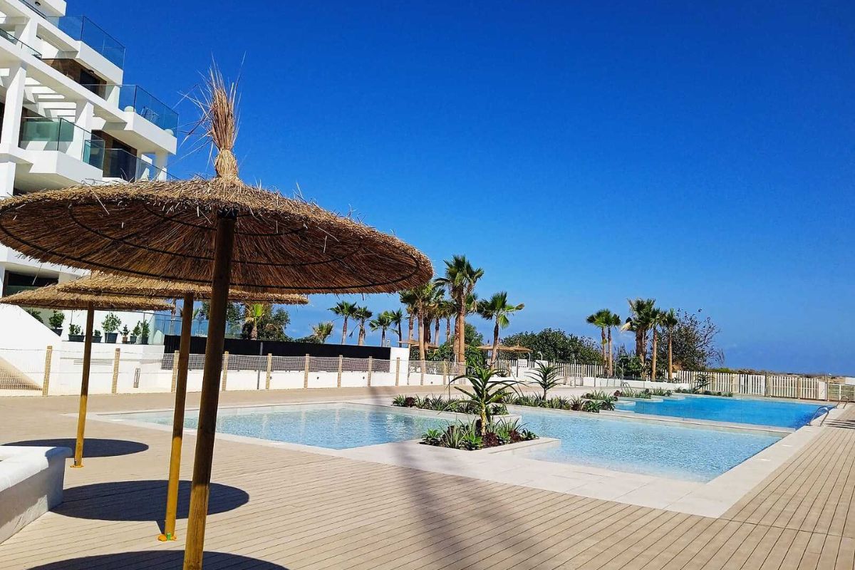 Beachfront apartments for sale in Denia Costa Blanca Spain with Mediterranean views.