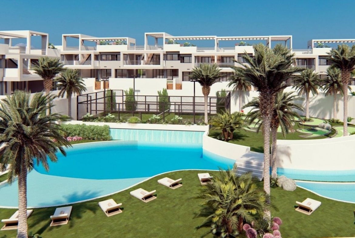 Luxury apartments for sale in Alicante with modern design, spacious interiors, and Mediterranean lifestyle – exterior, interior, and floor plan views