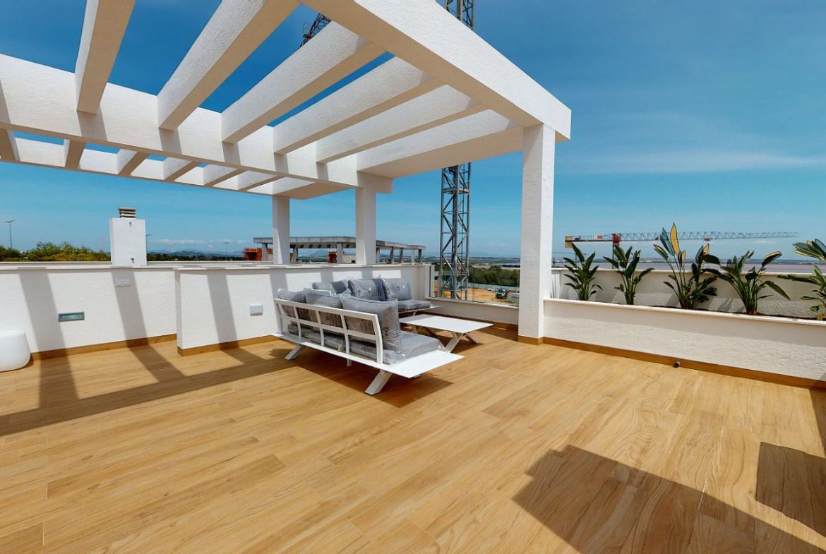 Luxury apartments for sale in Alicante with modern design, spacious interiors, and Mediterranean lifestyle – exterior, interior, and floor plan views