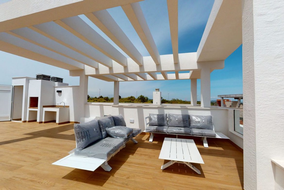 Luxury apartments for sale in Alicante with modern design, spacious interiors, and Mediterranean lifestyle – exterior, interior, and floor plan views