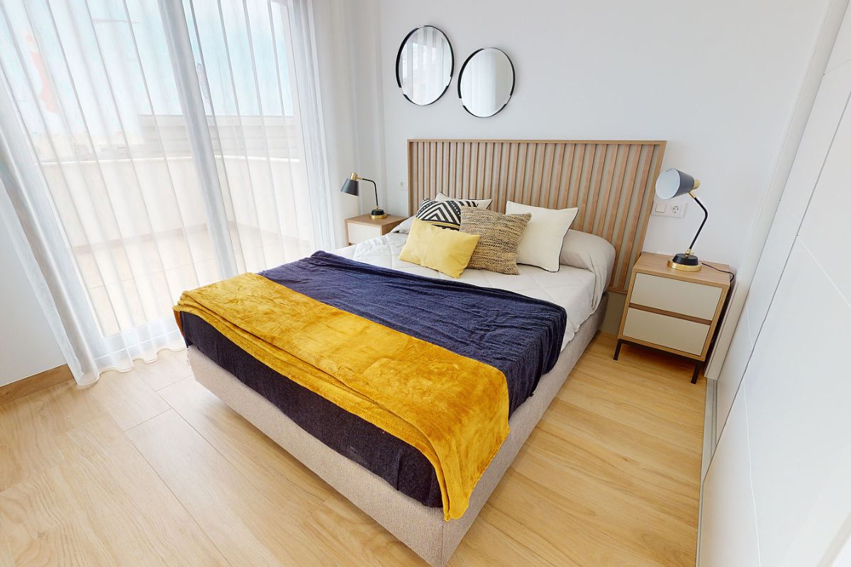 Luxury apartments for sale in Alicante with modern design, spacious interiors, and Mediterranean lifestyle – exterior, interior, and floor plan views