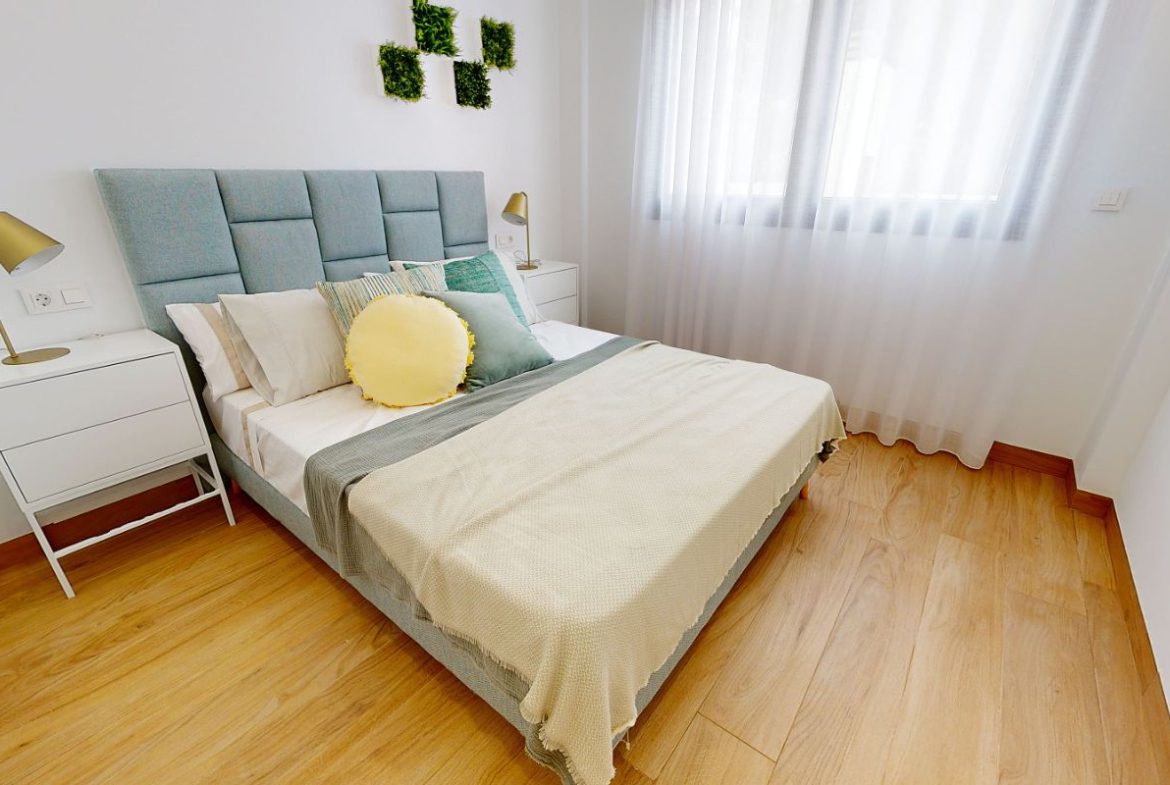 Luxury apartments for sale in Alicante with modern design, spacious interiors, and Mediterranean lifestyle – exterior, interior, and floor plan views