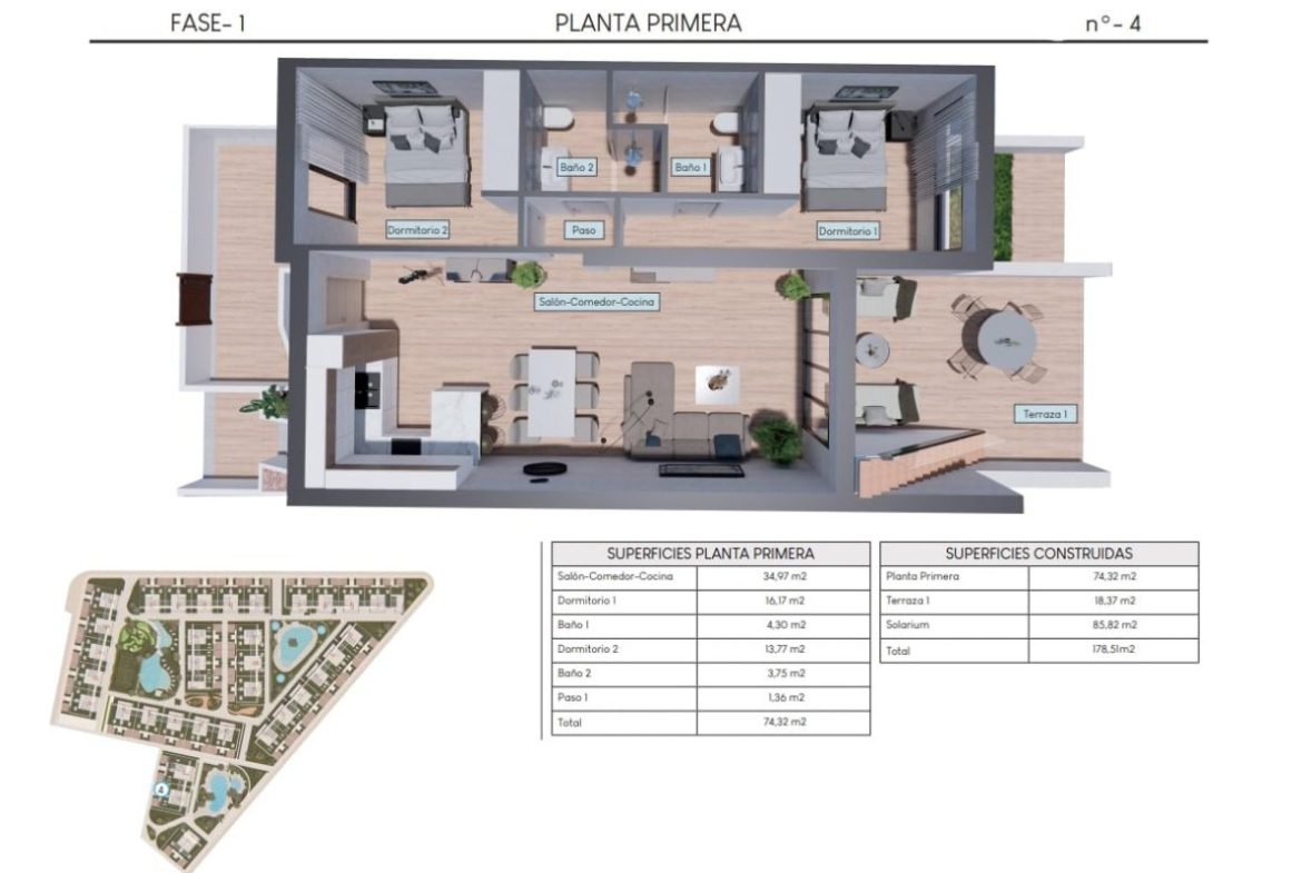 Luxury apartments for sale in Alicante with modern design, spacious interiors, and Mediterranean lifestyle – exterior, interior, and floor plan views