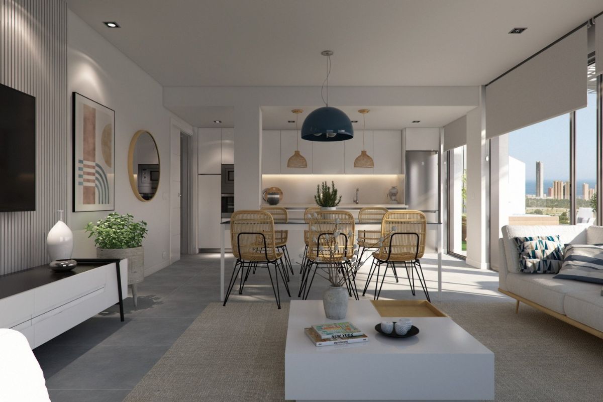 Luxury penthouses for sale in Alicante with private pools, spacious terraces, and panoramic Mediterranean views – interior, exterior, and layout visuals.