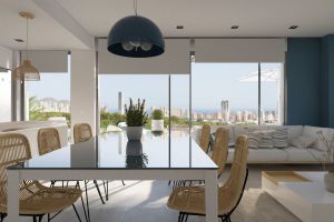 Luxury penthouses for sale in Alicante with private pools, spacious terraces, and panoramic Mediterranean views – interior, exterior, and layout visuals.