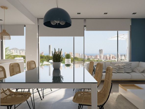 Luxury penthouses for sale in Alicante with private pools, spacious terraces, and panoramic Mediterranean views – interior, exterior, and layout visuals.