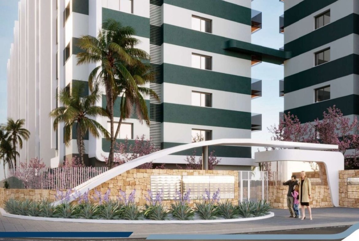 Elegant sea view apartments for sale in Costa Blanca with beach access, modern design, and communal pools.