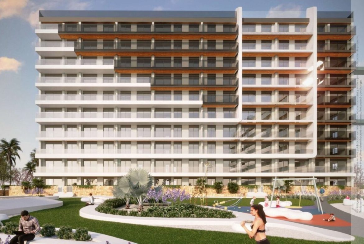 Elegant sea view apartments for sale in Costa Blanca with beach access, modern design, and communal pools.
